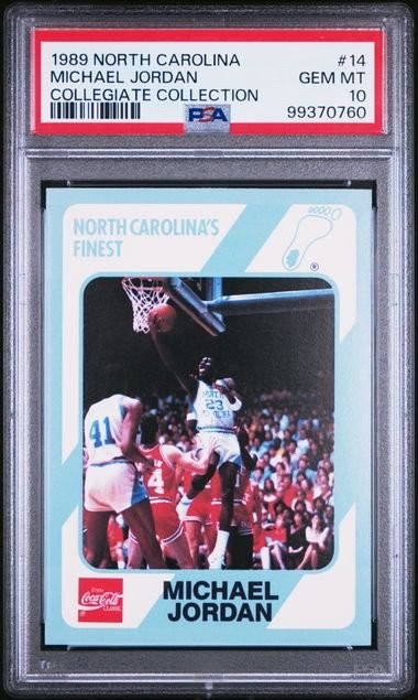 Graded 1989 North Carolina Collegiate Coll Michael Jordan #14 Card PSA 10