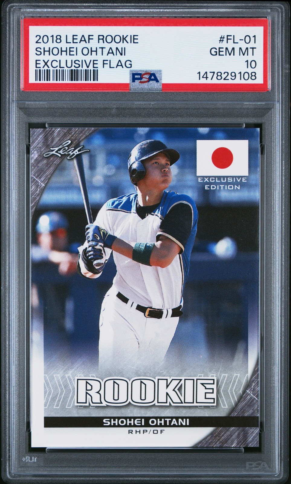 Graded 2018 Leaf RC Shohei Ohtani #FL-01 Exclusive Flag RC Card PSA 10