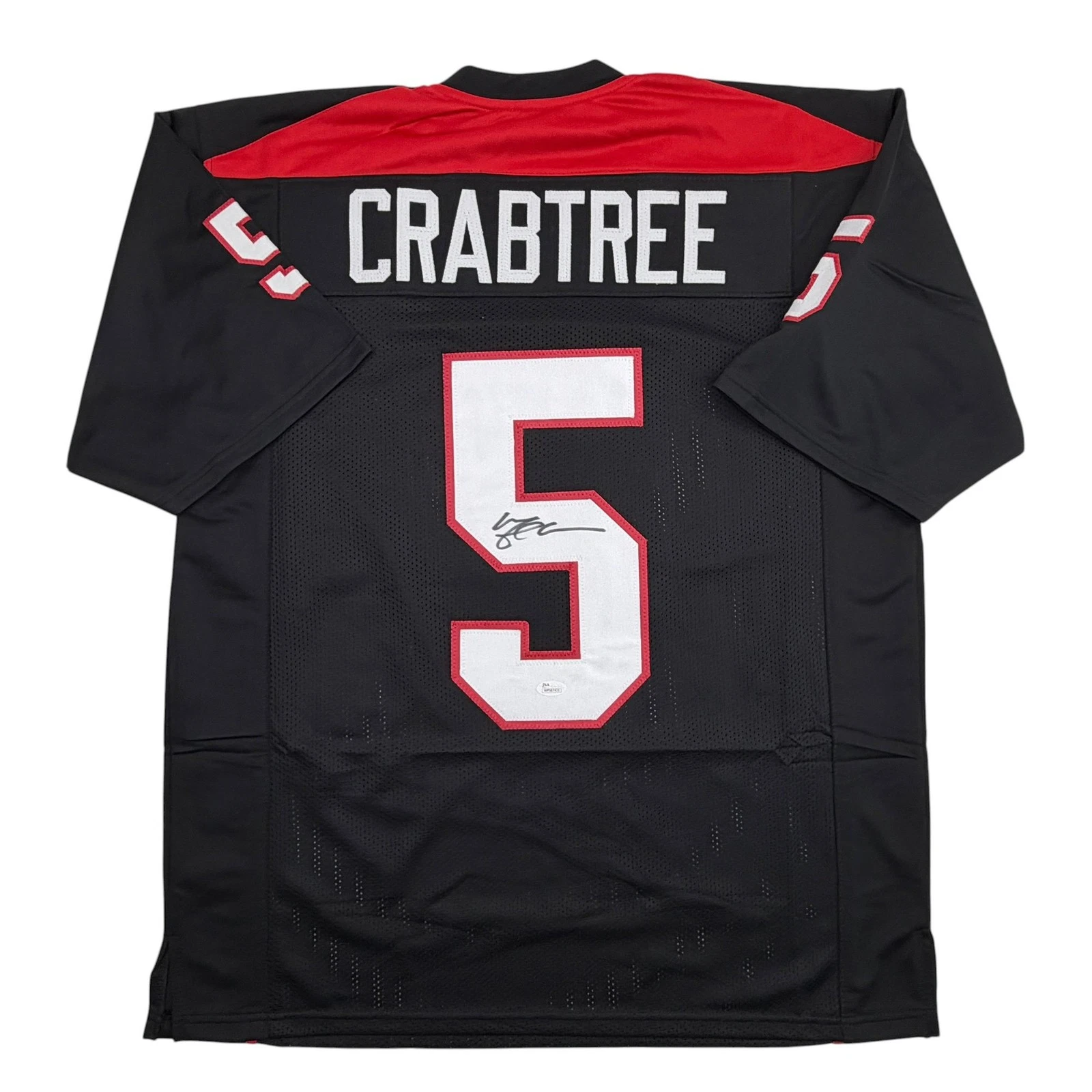 Autographed/Signed Michael Crabtree Texas Tech Black College Jersey JSA COA