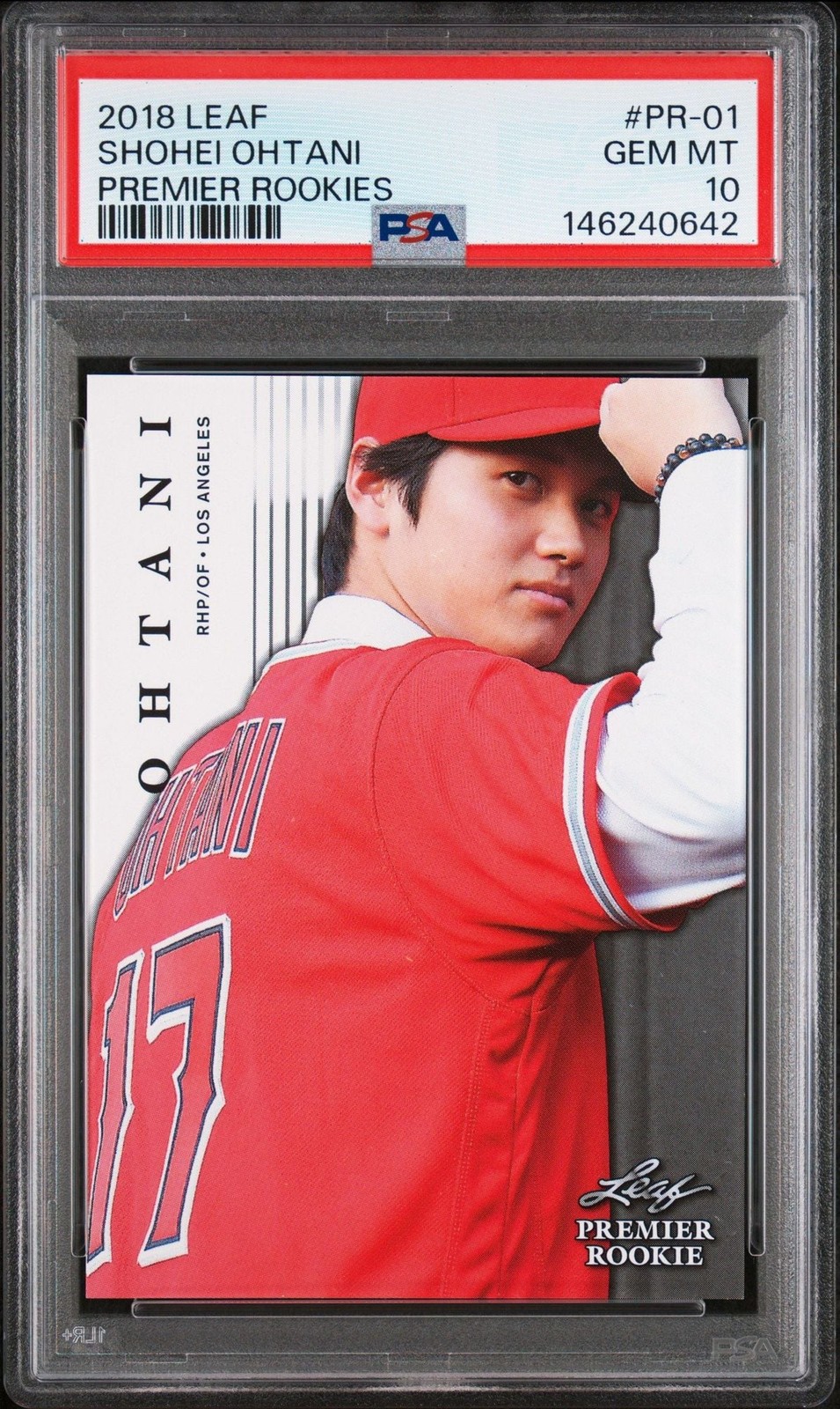 Graded 2018 Leaf Shohei Ohtani #PR-01 Premier Rookie RC Card PSA 10 Mint