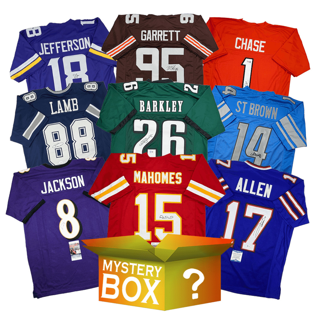 Active Stars Autographed/Signed Football Jersey Mystery Box PSA JSA BAS COA