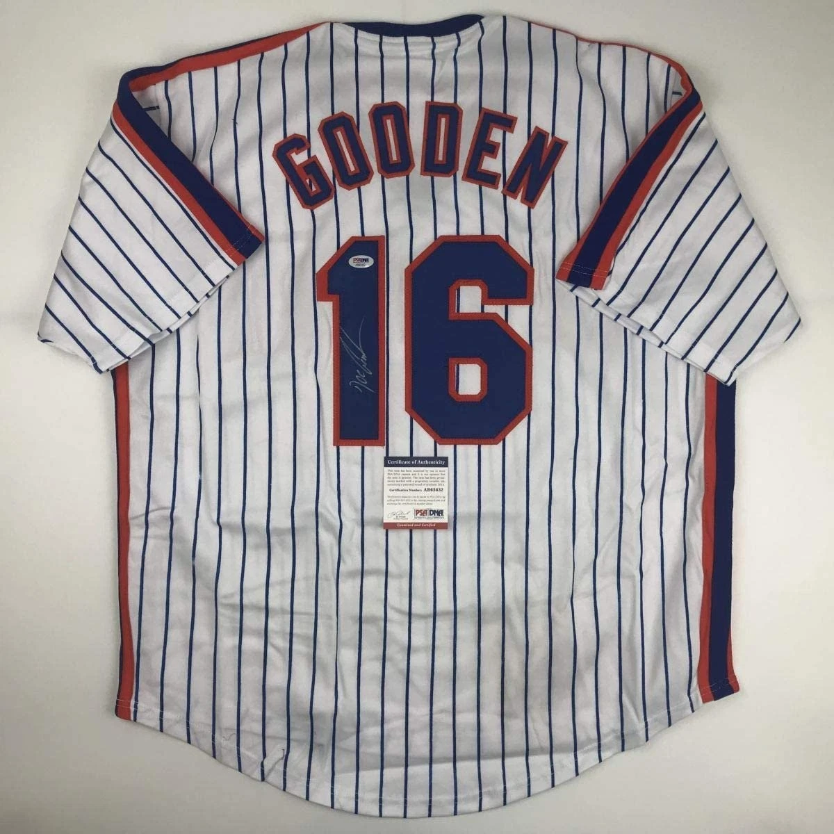 Autographed/Signed DWIGHT DOC GOODEN New York Pinstripe Jersey PSA COA Auto