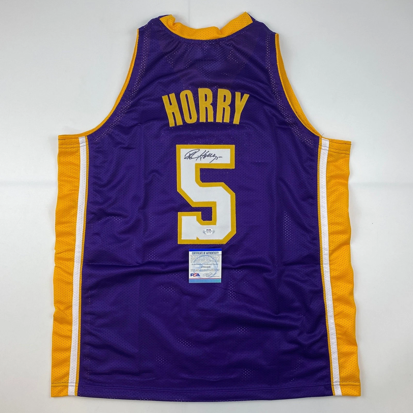 Autographed/Signed Robert Horry Los Angeles LA Purple Jersey PSA COA Auto