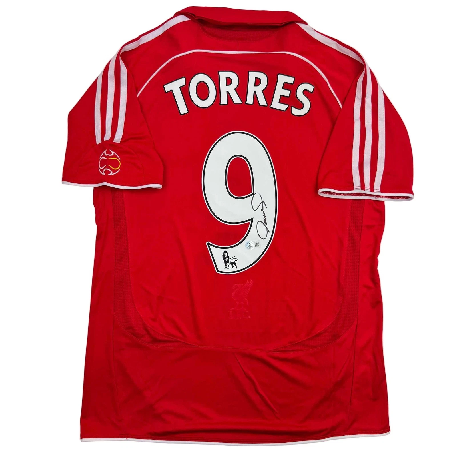 Autographed/Signed Fernando Torres Liverpool Red Jersey Beckett BAS COA