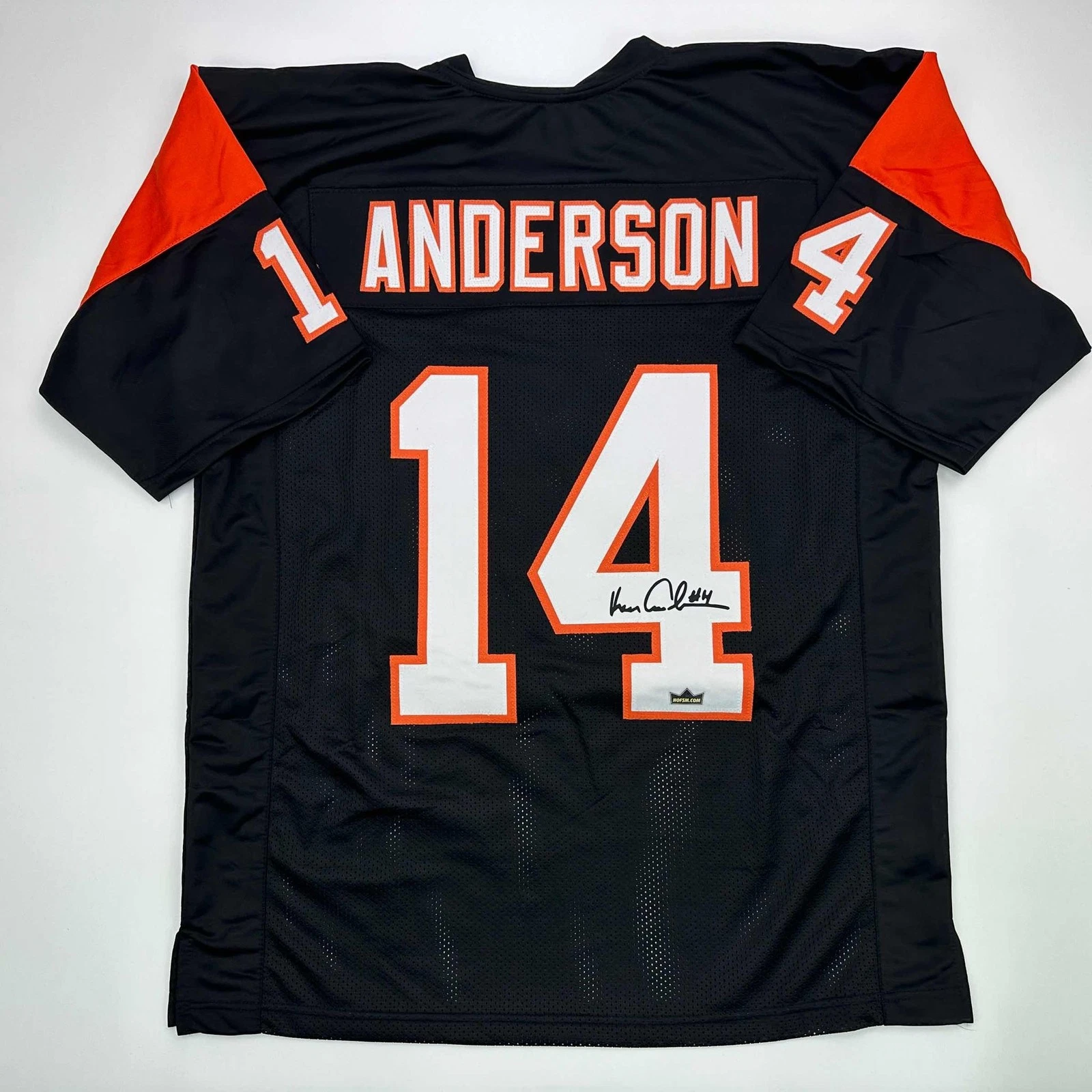 Facsimile Autographed Ken Anderson Cincinnati Black Jersey Size Men's XL