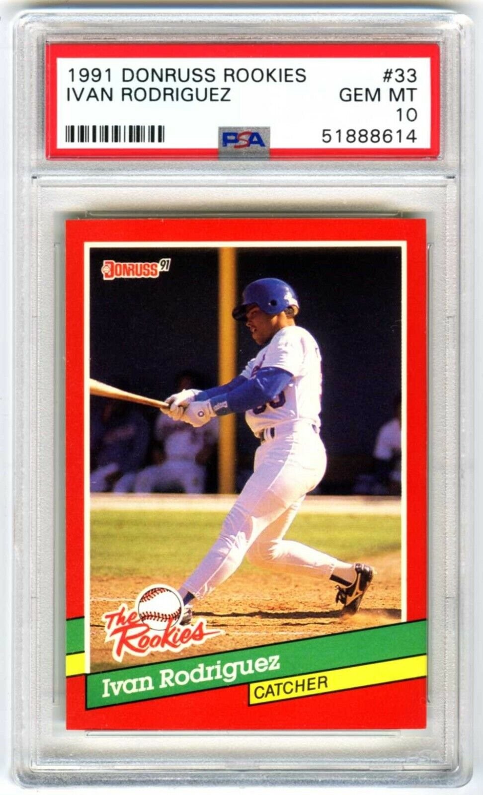 Graded 1991 Panini Donruss Rookies Ivan Rodriguez #33 RC Card PSA 10