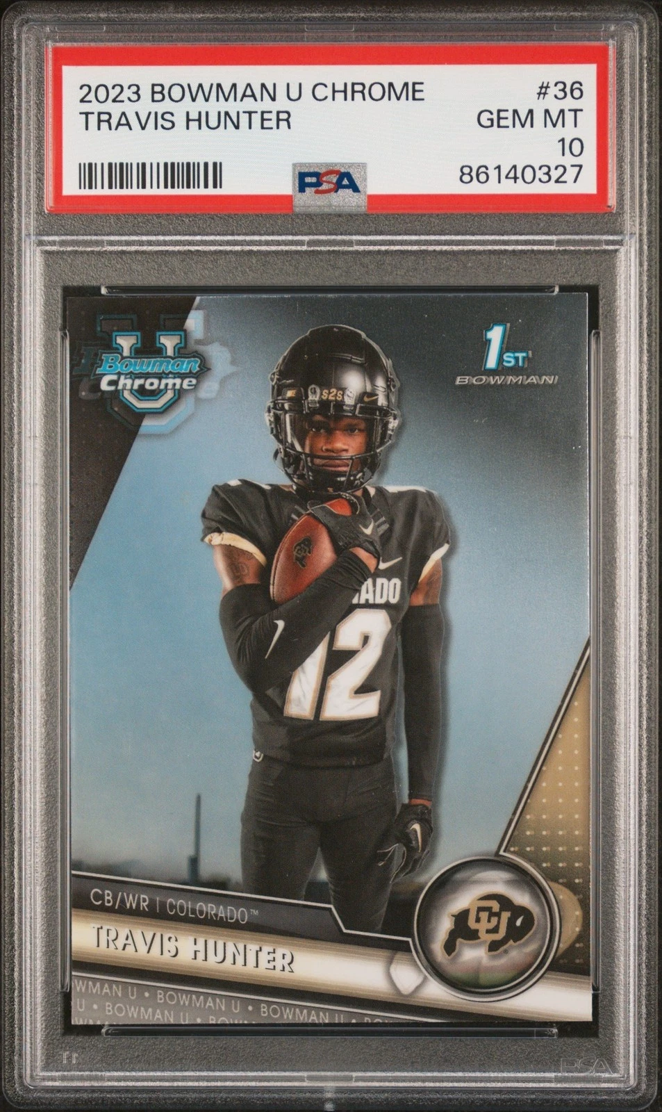 Graded 2023 Topps Bowman U Chrome Travis Hunter #36 Rookie Card PSA 10