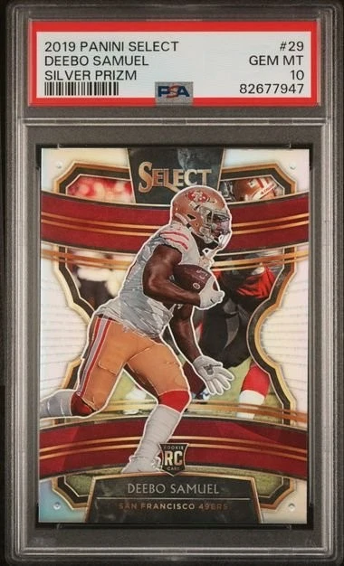 Graded 2019 Panini Select Deebo Samuel #29 Silver Prizm RC Card PSA 10