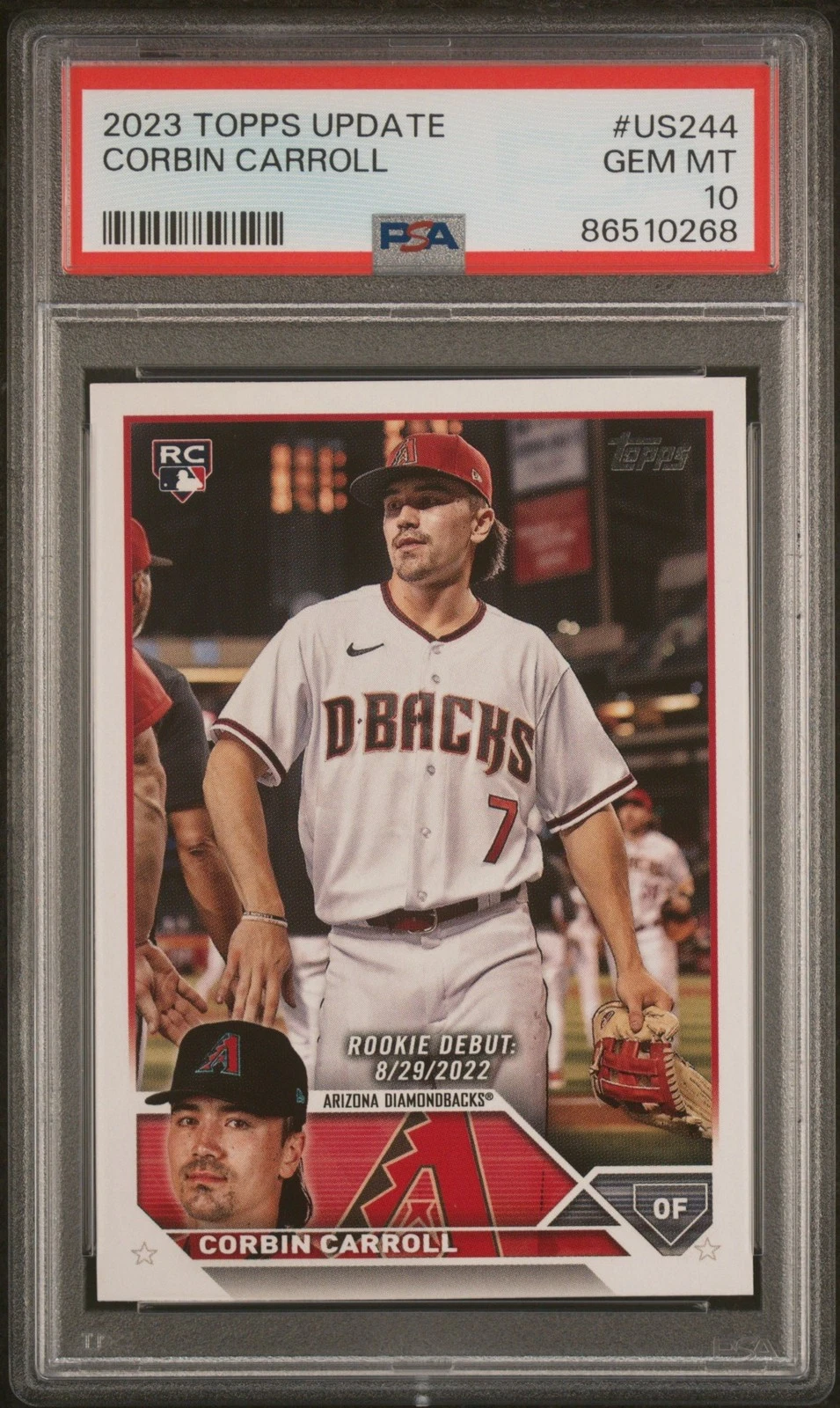 Graded 2023 Topps Update Corbin Carroll #US244 Rookie RC Card PSA 10