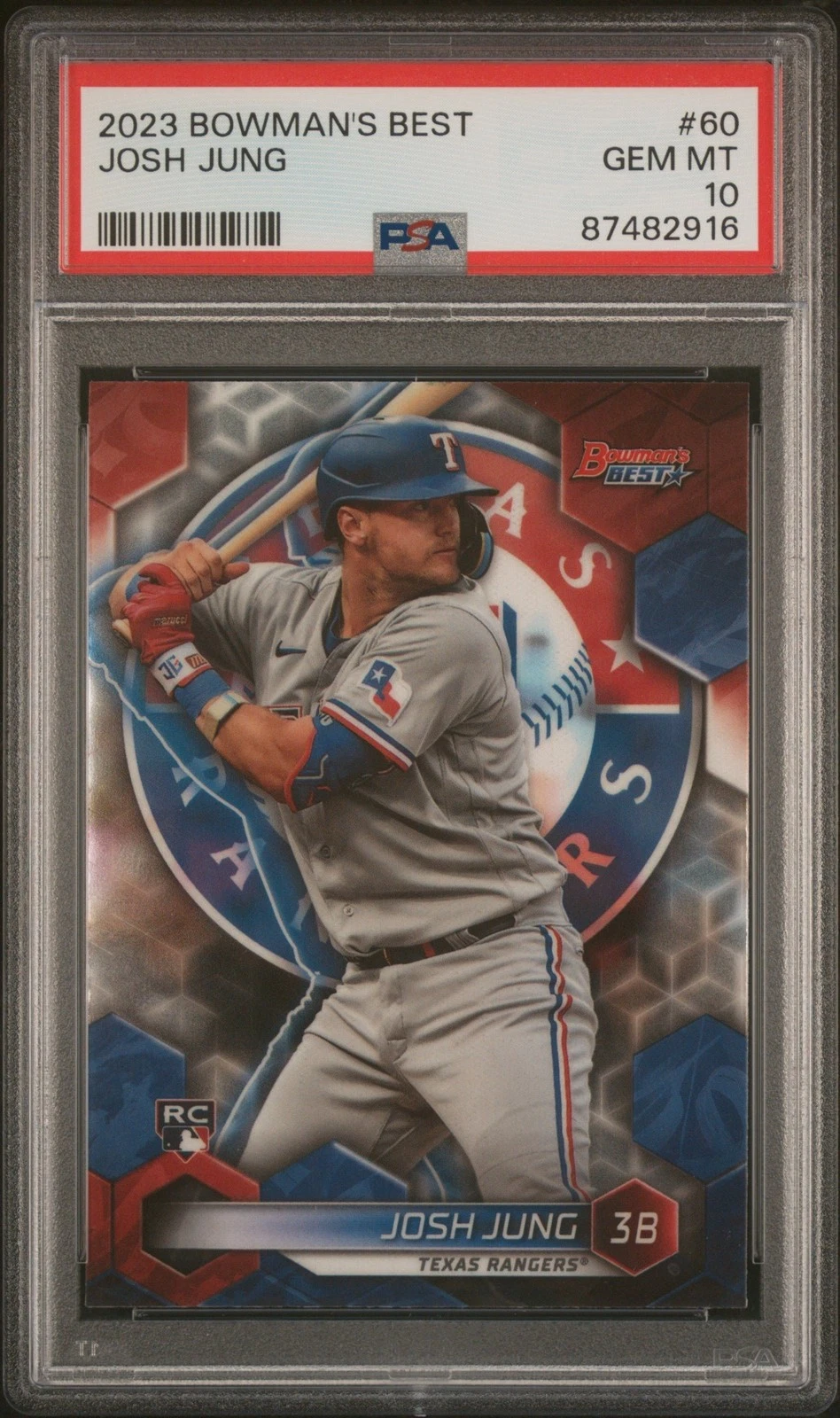 Graded 2023 Topps Bowmans Best Josh Jung #60 Rookie RC Card PSA 10 Gem