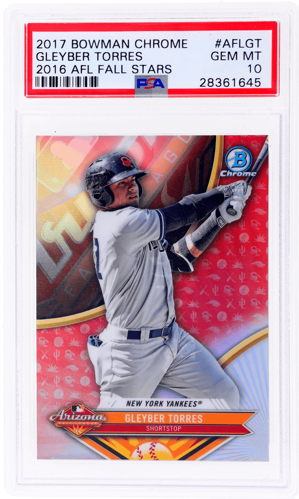 Graded 2017 Bowman CHR Gleyber Torres #AFLGT AFL Fall Stars Card PSA 10