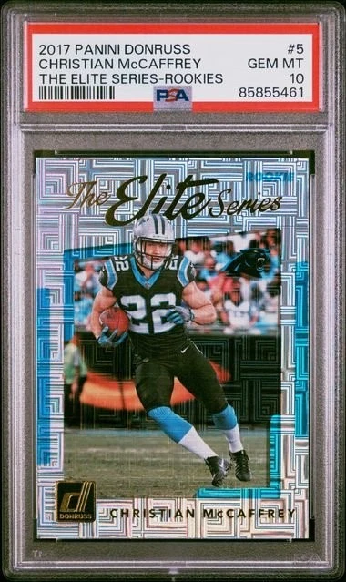 Graded 2017 Donruss Christian McCaffrey #5 Elite Series Rookies Card PSA 10