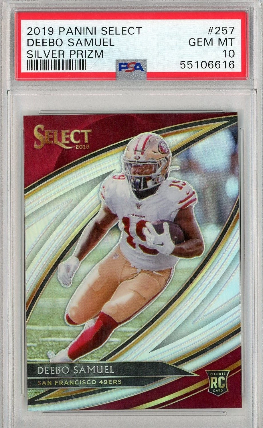 Graded 2019 Panini Select Deebo Samuel #257 Silver Prizm RC Card PSA 10
