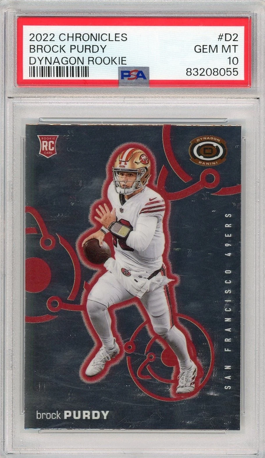 Graded 2022 Panini Chronicles Brock Purdy #D2 Dynagon RC Card PSA 10