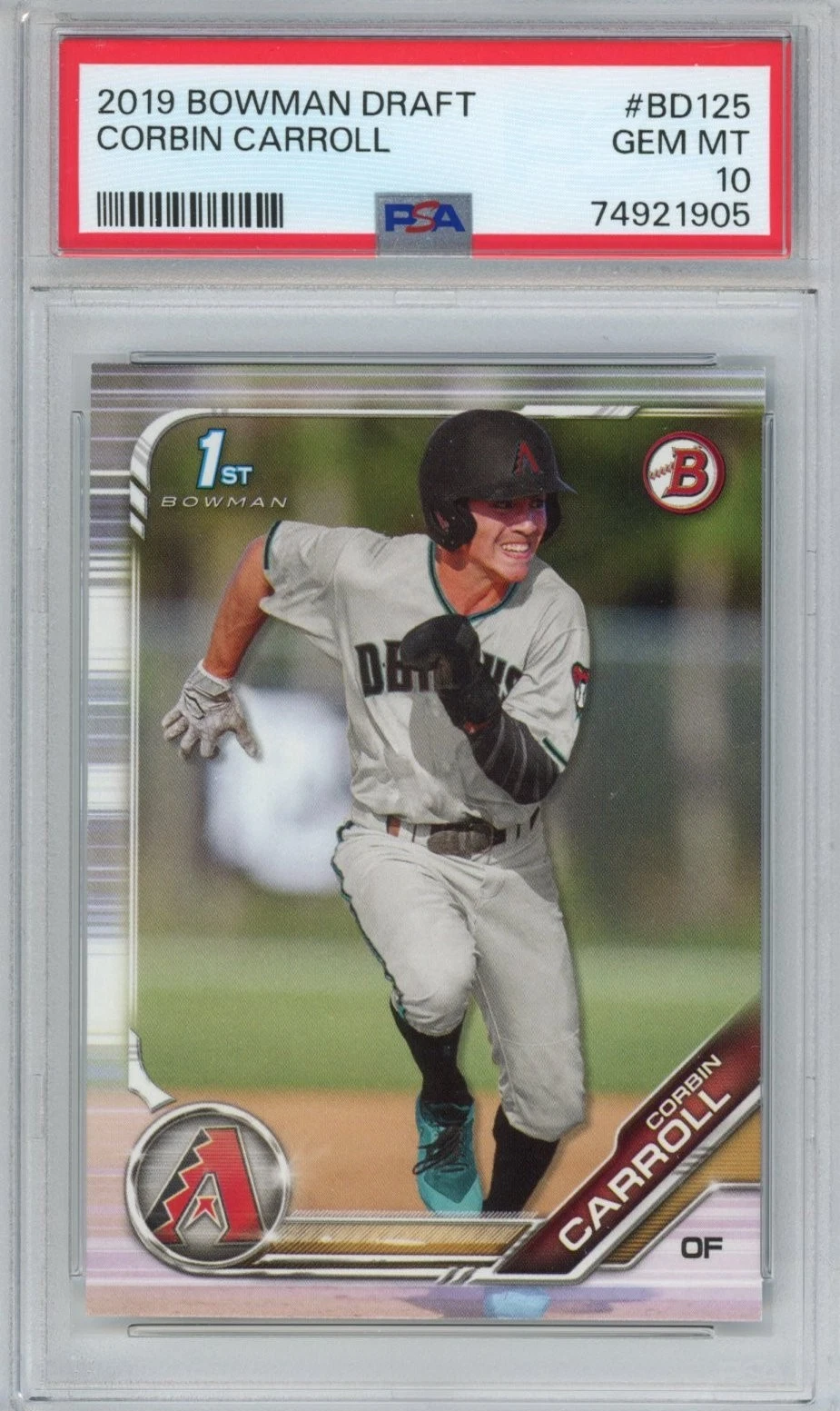 Graded 2019 Bowman Draft Corbin Carroll #BD125 Rookie Card PSA 10