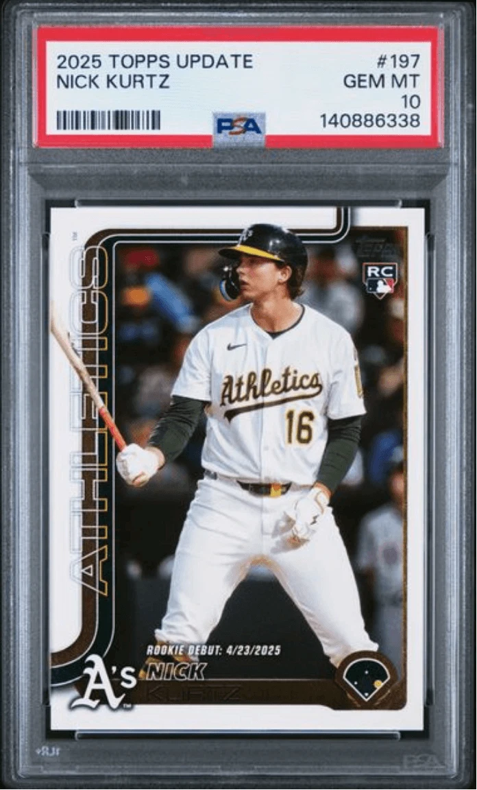 Graded 2025 Topps Update Nick Kurtz #197 Rookie RC Card PSA 10 Gem Mint
