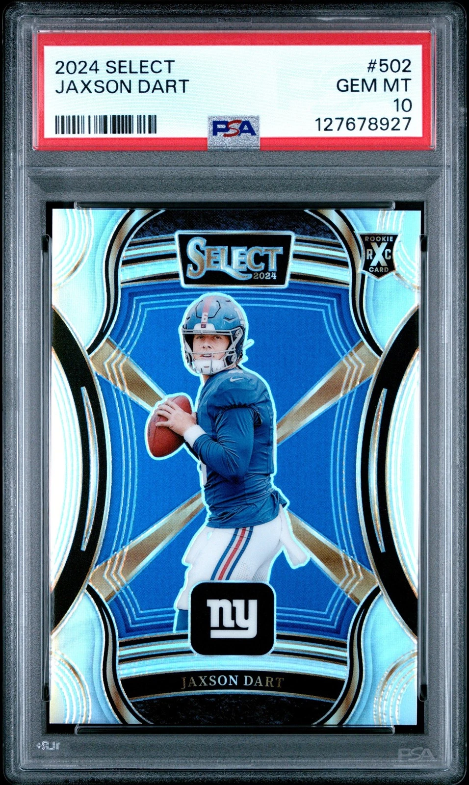 Graded 2024 Panini Select Jaxson Dart #502 XRC Silver Prizm RC Card PSA 10