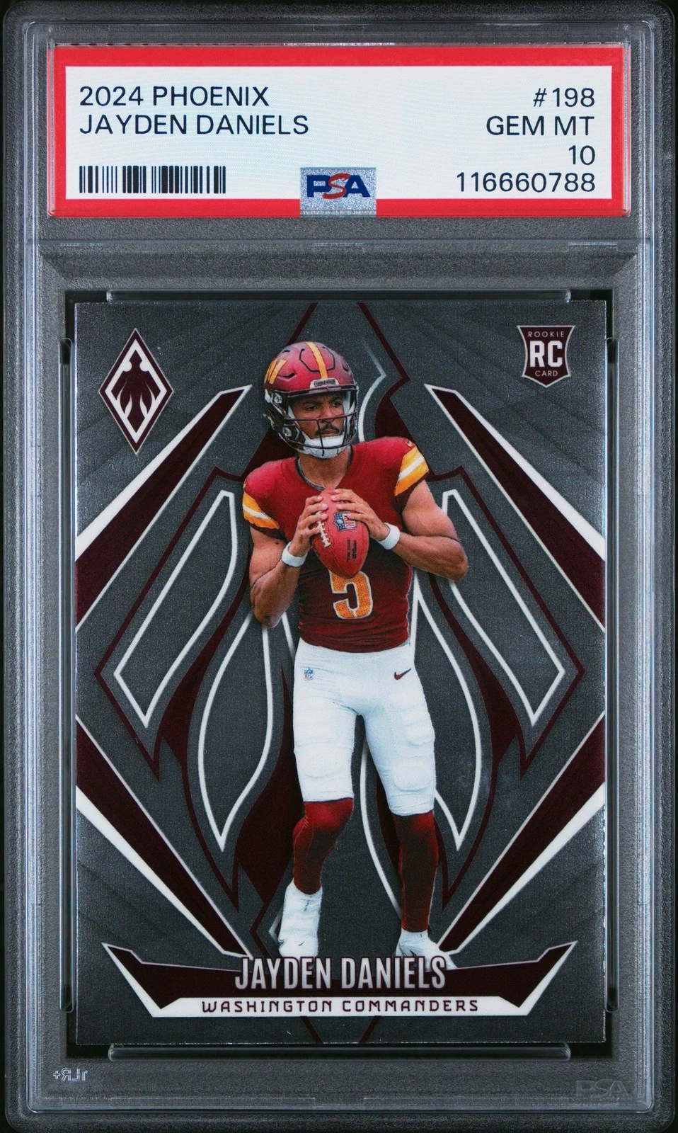 Graded 2024 Panini Phoenix Jayden Daniels #198 Rookie RC Card PSA 10