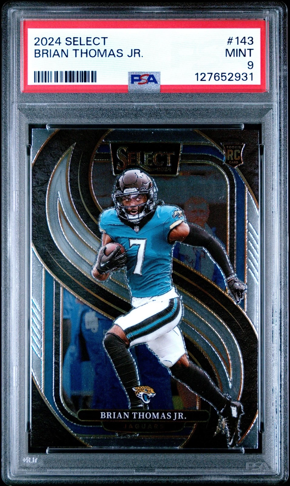 Graded 2024 Panini Select Brian Thomas Jr. #143 Rookie Card PSA 9 Mint
