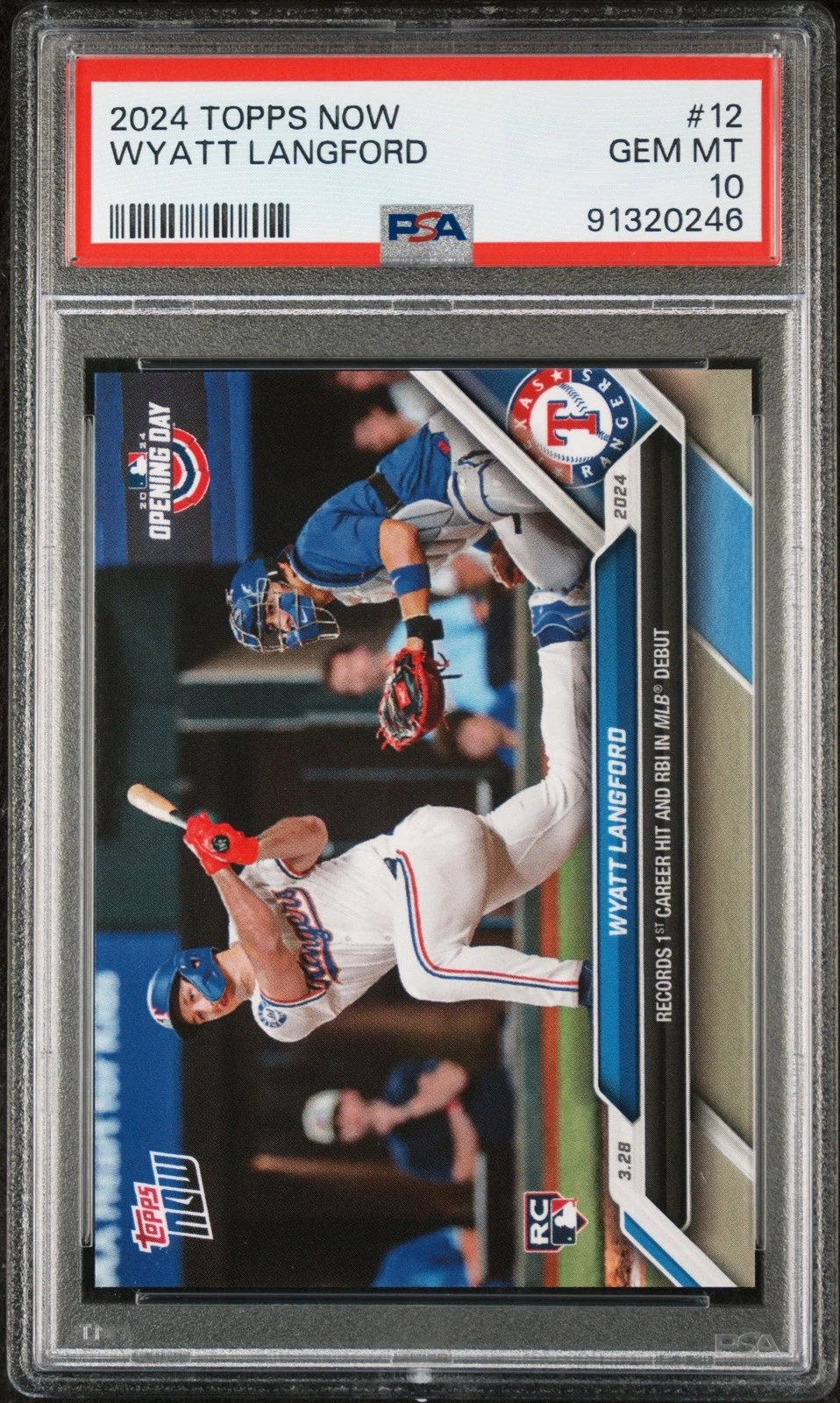 Graded 2024 Topps Now Wyatt Langford #12 Rookie RC Card PSA 10 Gem Mint