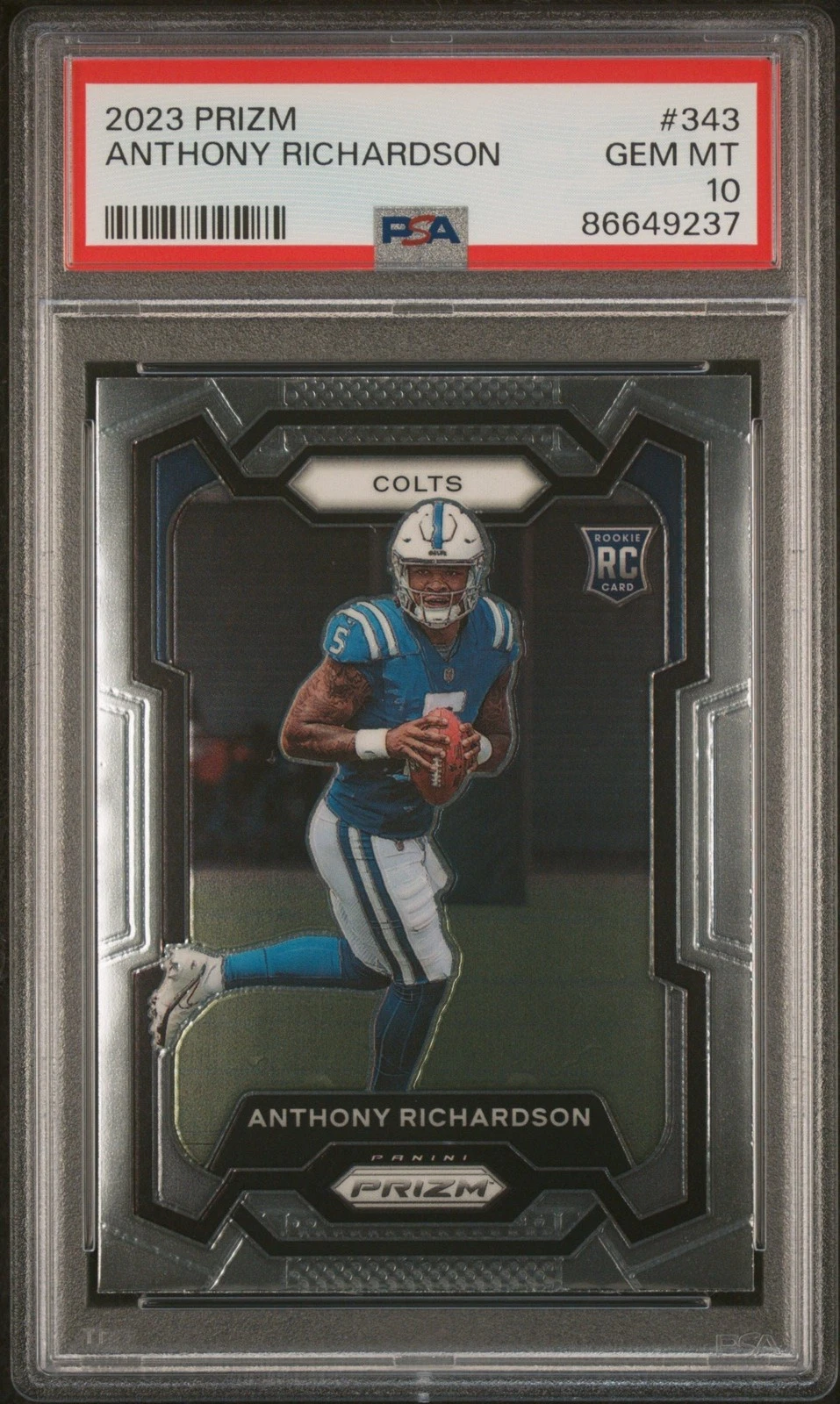 Graded 2023 Panini Prizm Anthony Richardson #343 Rookie RC Card PSA 10