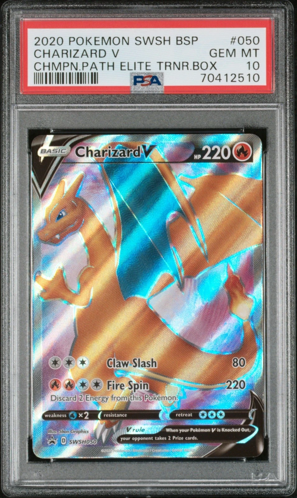 Graded 2020 Pokemon SWSH BSP #050 Charizard V Champion Path PSA 10