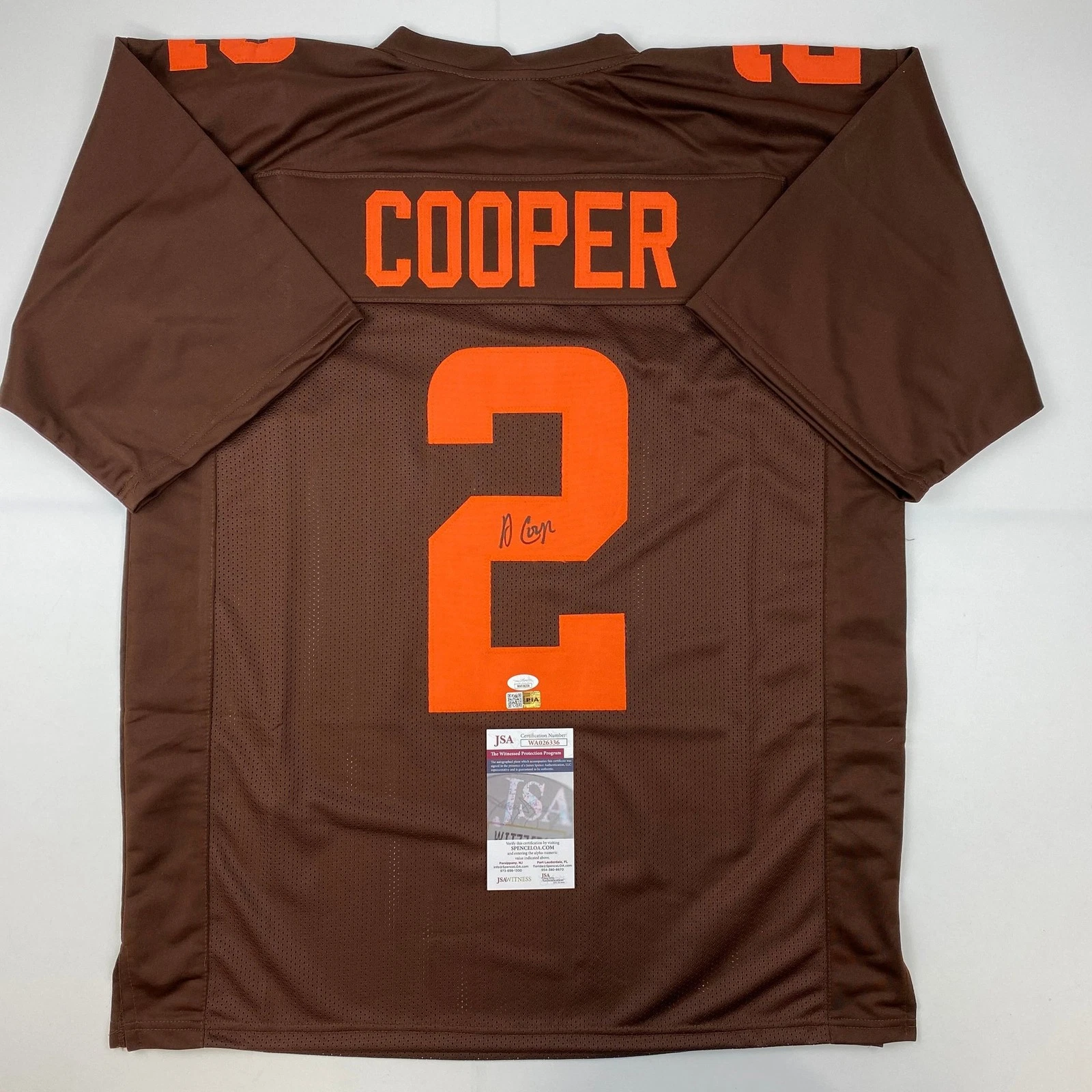 Autographed/Signed Amari Cooper Cleveland Brown Color Rush Jersey JSA COA