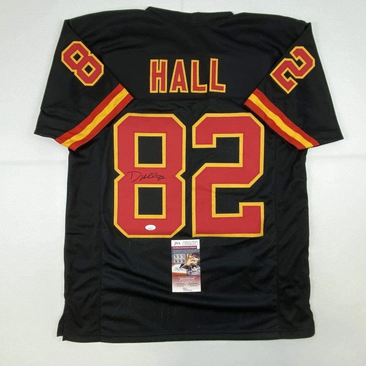 Autographed/Signed DANTE HALL Kansas City Black Jersey JSA COA Auto