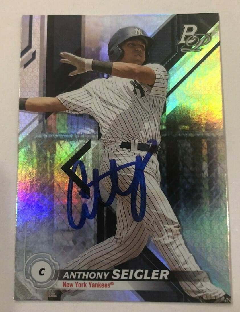 ANTHONY SEIGLER SIGNED 2019 BOWMAN PLATINUM PROSPECT ROOKIE CARD AUTO
