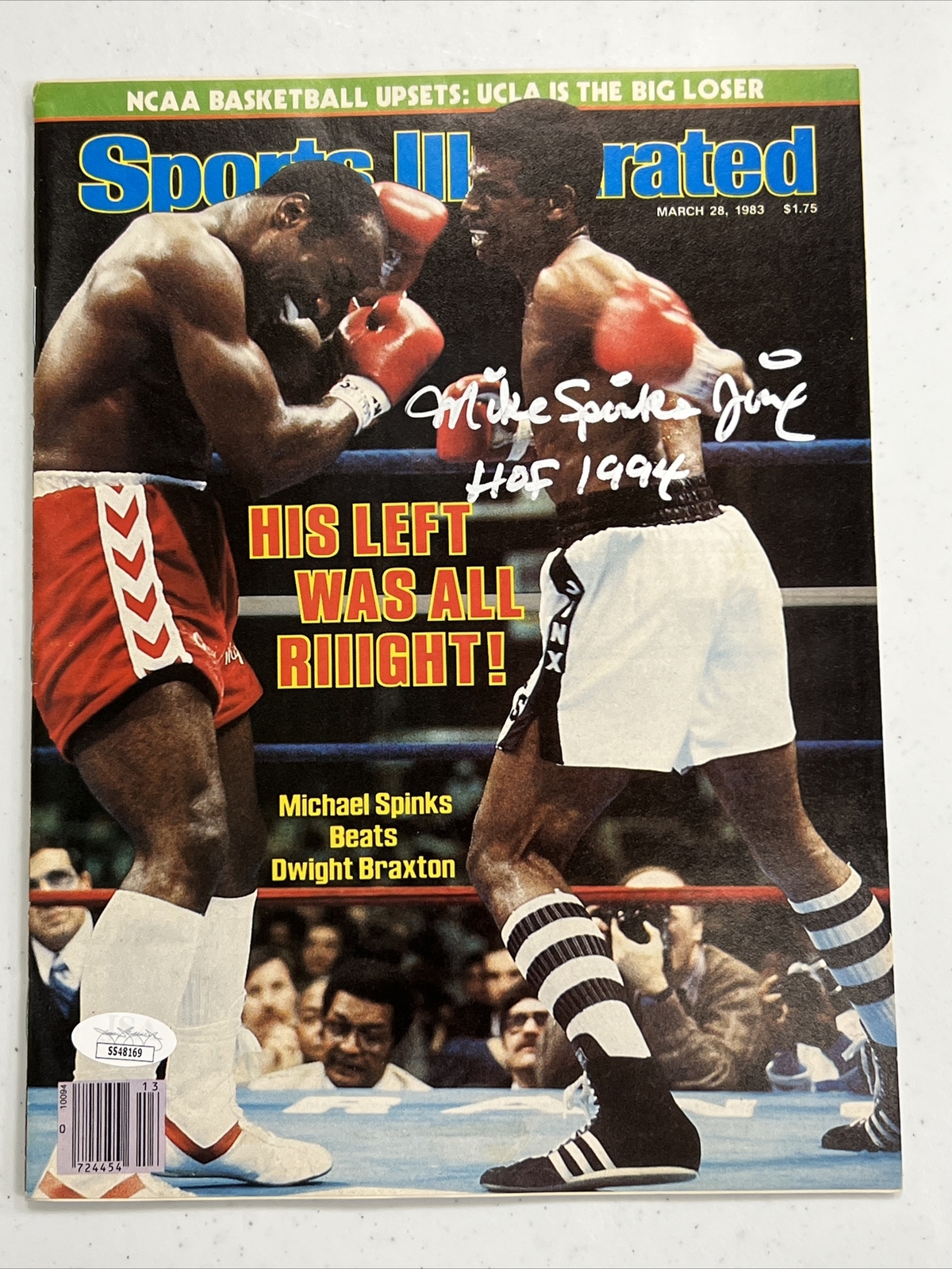 Michael Spinks Jinx Signed Auto Sports Illustrated 