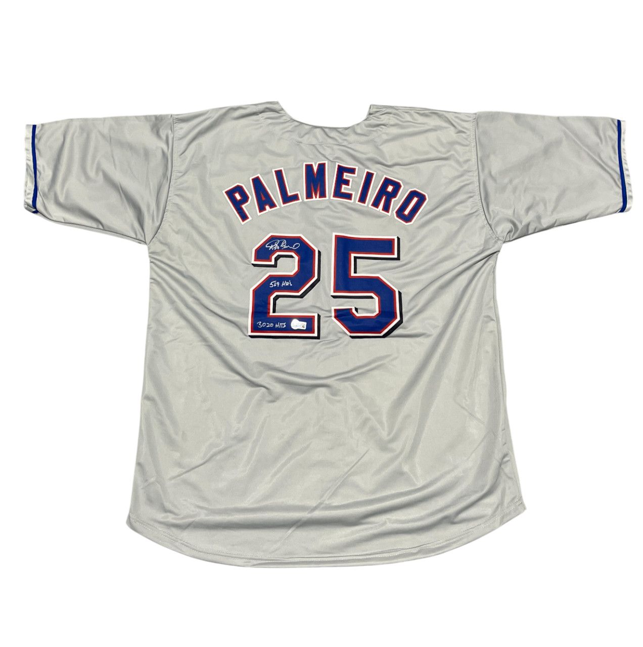 Rafael Palmeiro Signed Rangers Custom Jersey w/ 569 3020 Beckett W BAS COA