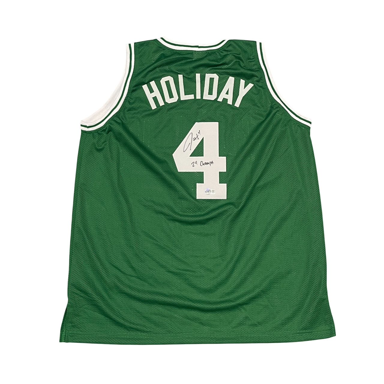 Jrue Holiday Signed Boston Celtics Custom Jersey w/ 24 Champs Beckett W BAS COA