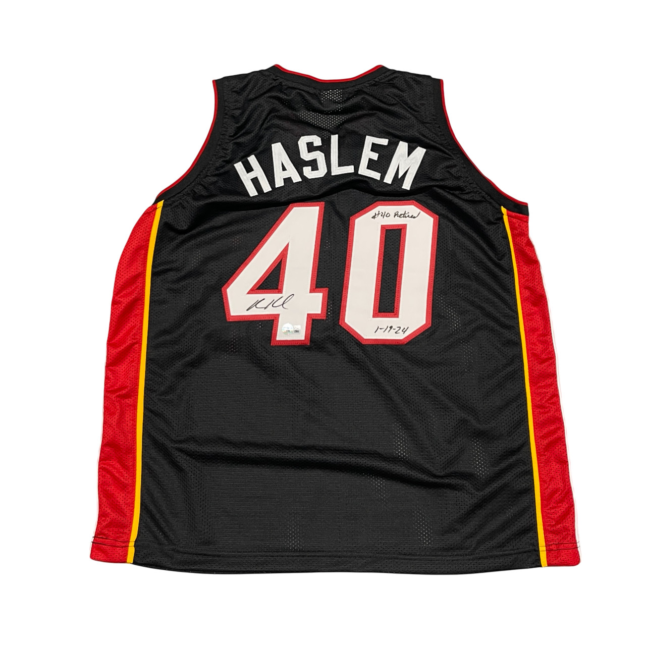 Udonis Haslem Signed Custom Miami Heat Jersey w/ #40 Retired Beckett W BAS COA