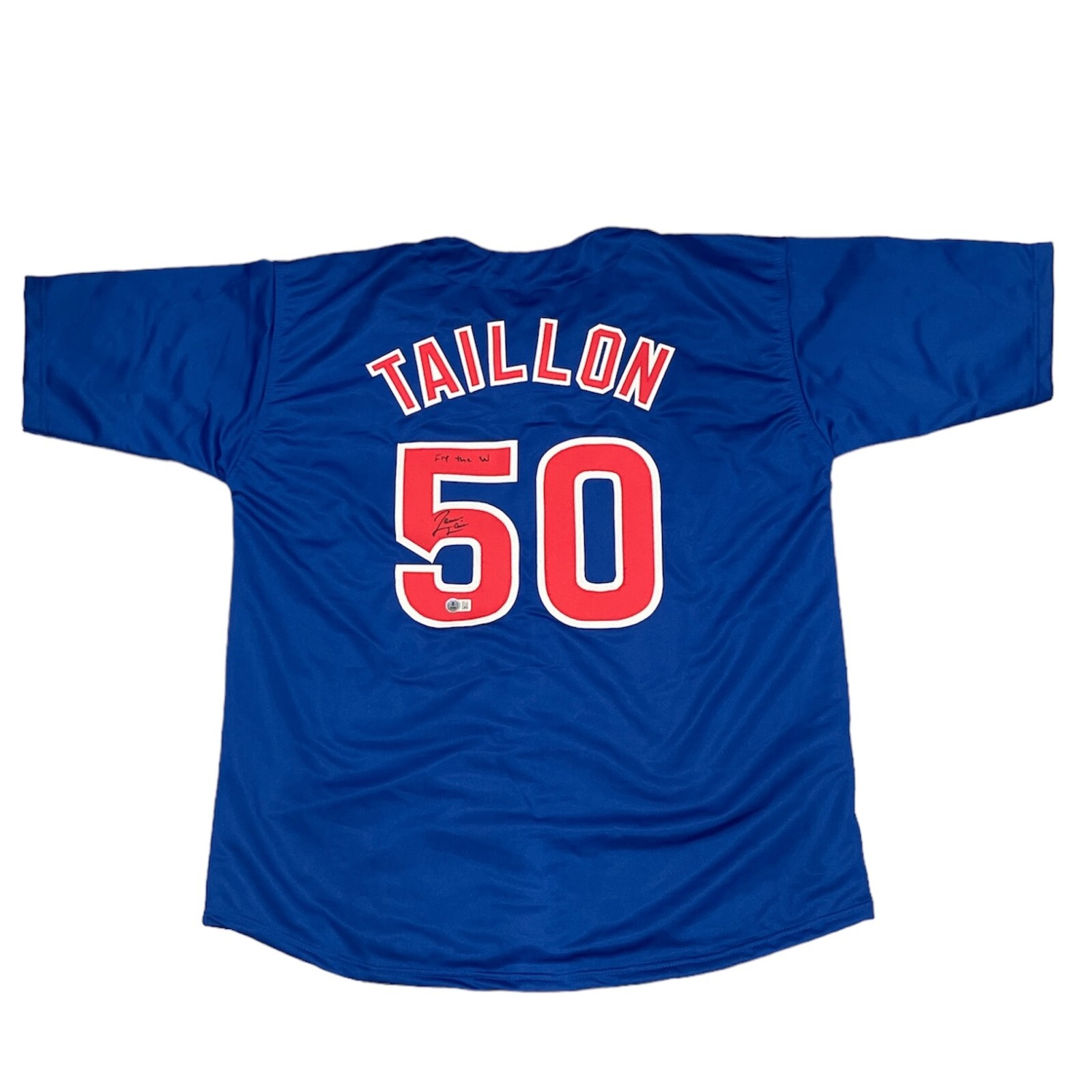 Jameson Taillon Signed Chicago Cubs Custom Jersey w/ Fly The W Beckett W BAS COA