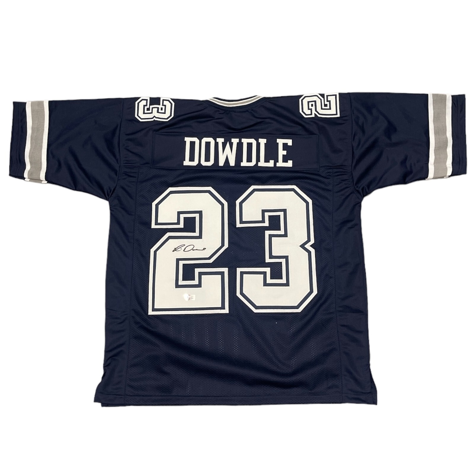 Rico Dowdle Signed Dallas Cowboys Custom Jersey Beckett Witness BAS COA