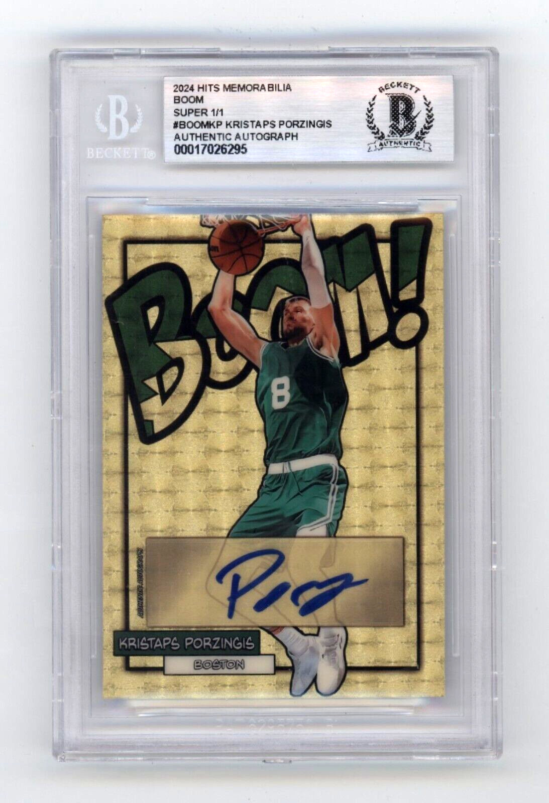 Kristaps Porzingis 2024 Hits Memorabilia BOOM Super #1/1 Signed BGS BAS Auto