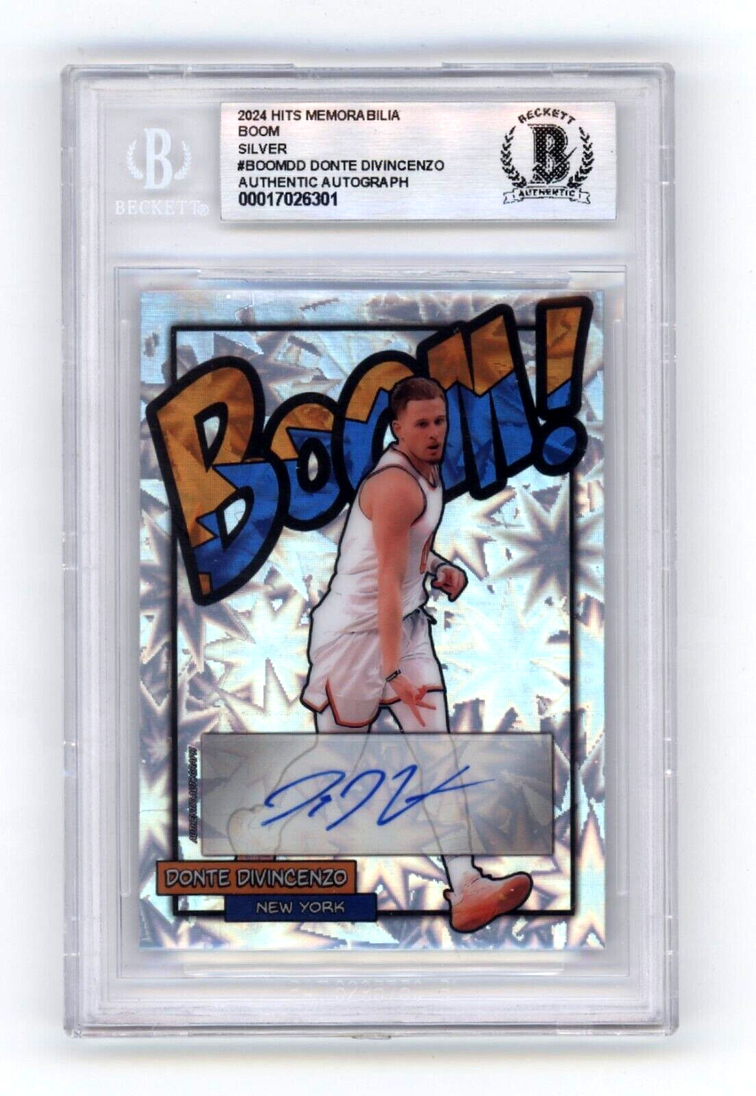 Donte DiVincenzo 2024 Hits Memorabilia BOOM Silver Signed BGS BAS Auto Knicks