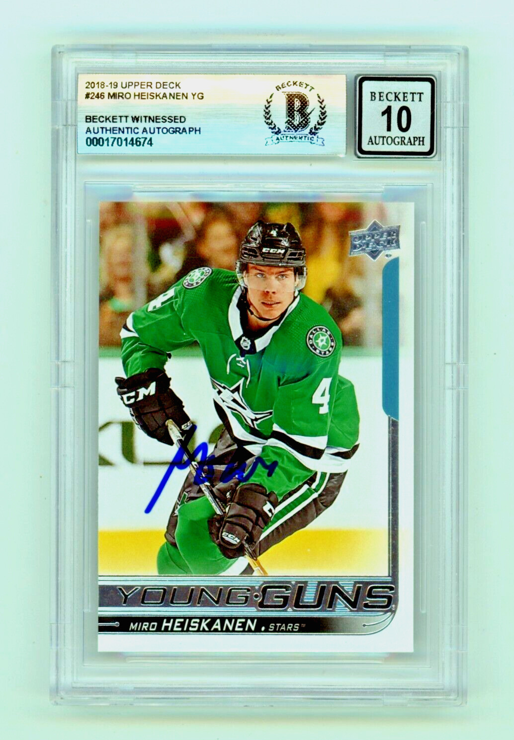 Miro Heiskanen 2018-19 Upper Deck Young Guns #246 Rookie RC YG Signed BAS BGS 10