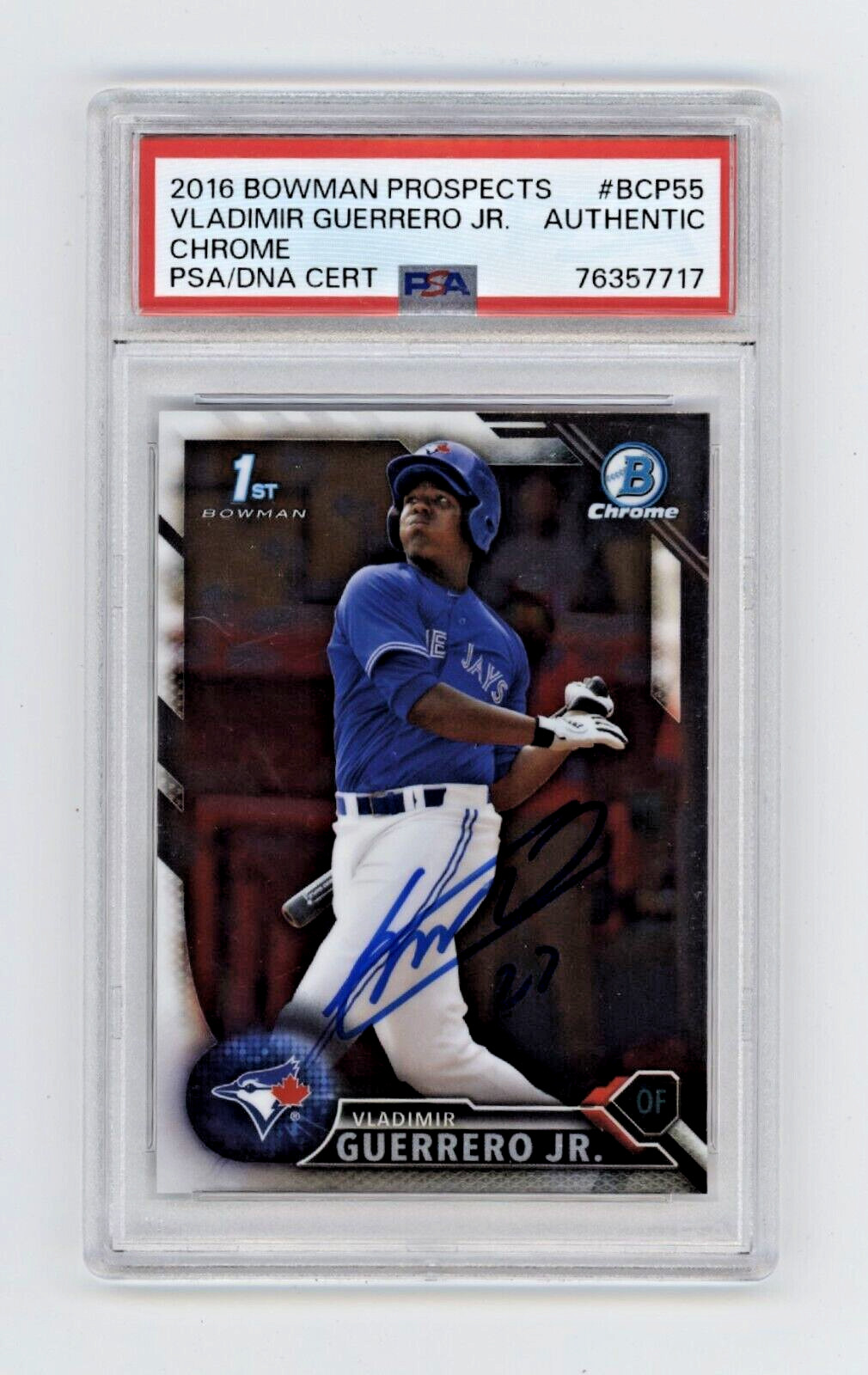 Vladimir Guerrero Jr 2016 Bowman Chrome Prospects #BCP55 RC Signed PSA Auth Auto
