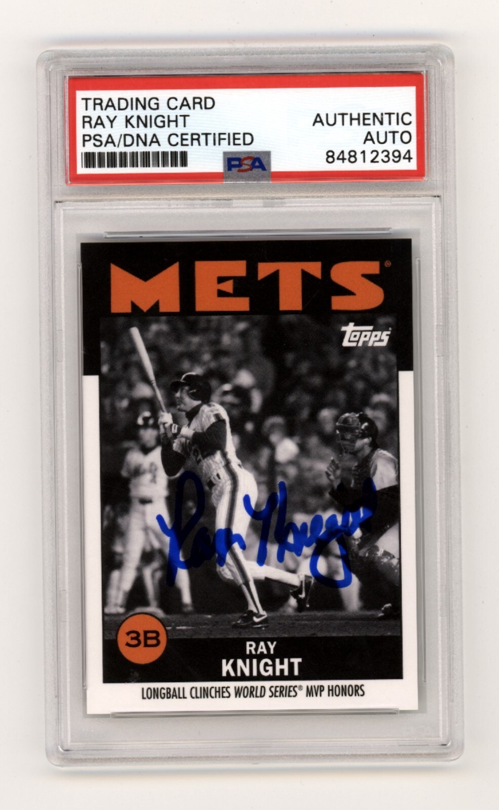 Ray Knight 2021 Topps Once Upon a Time in Queens B/W #47 Signed PSA Auto Mets