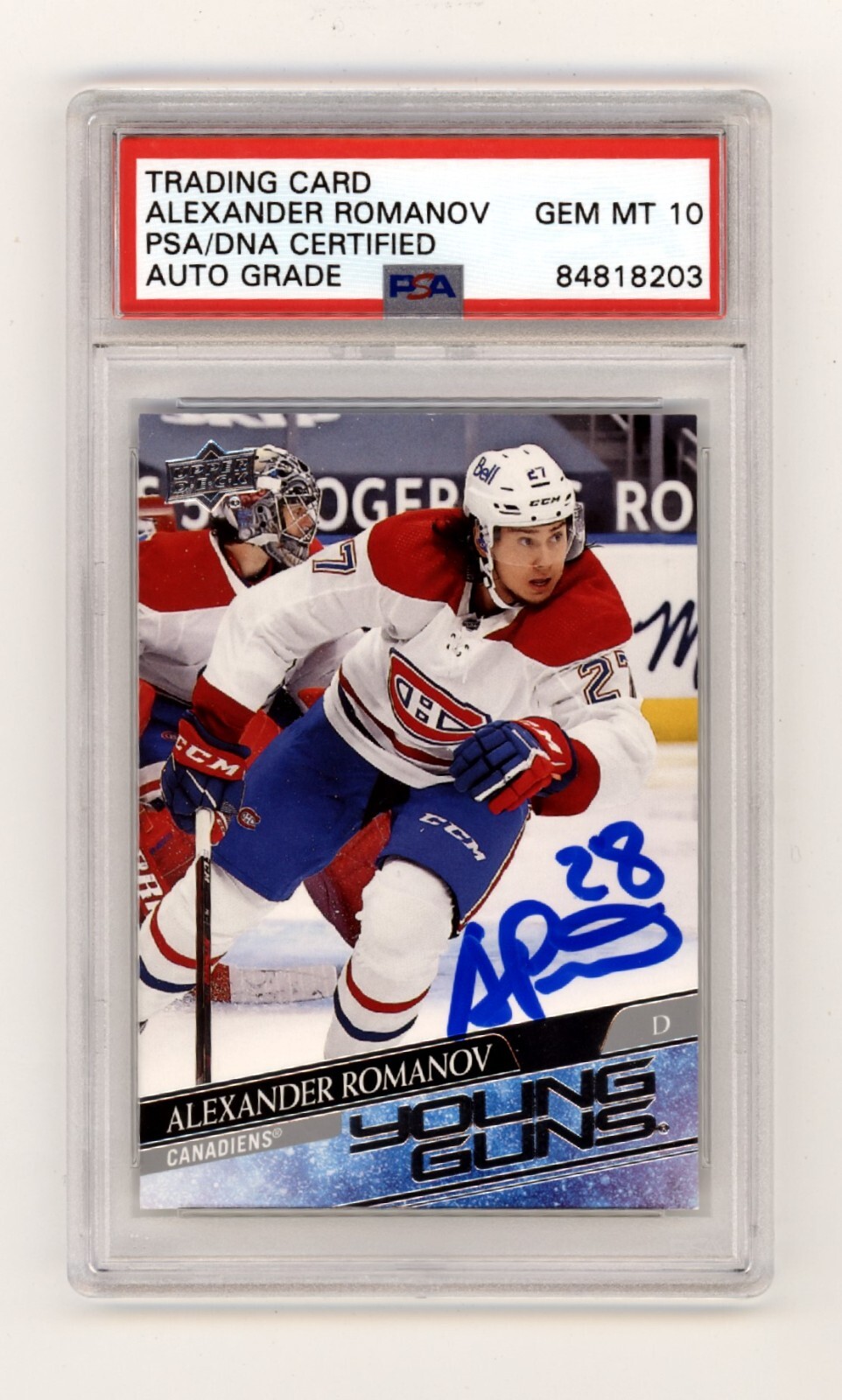 Alexander Romanov 2020-21 Upper Deck 455 Young Guns Rookie RC Signed PSA 10 Auto