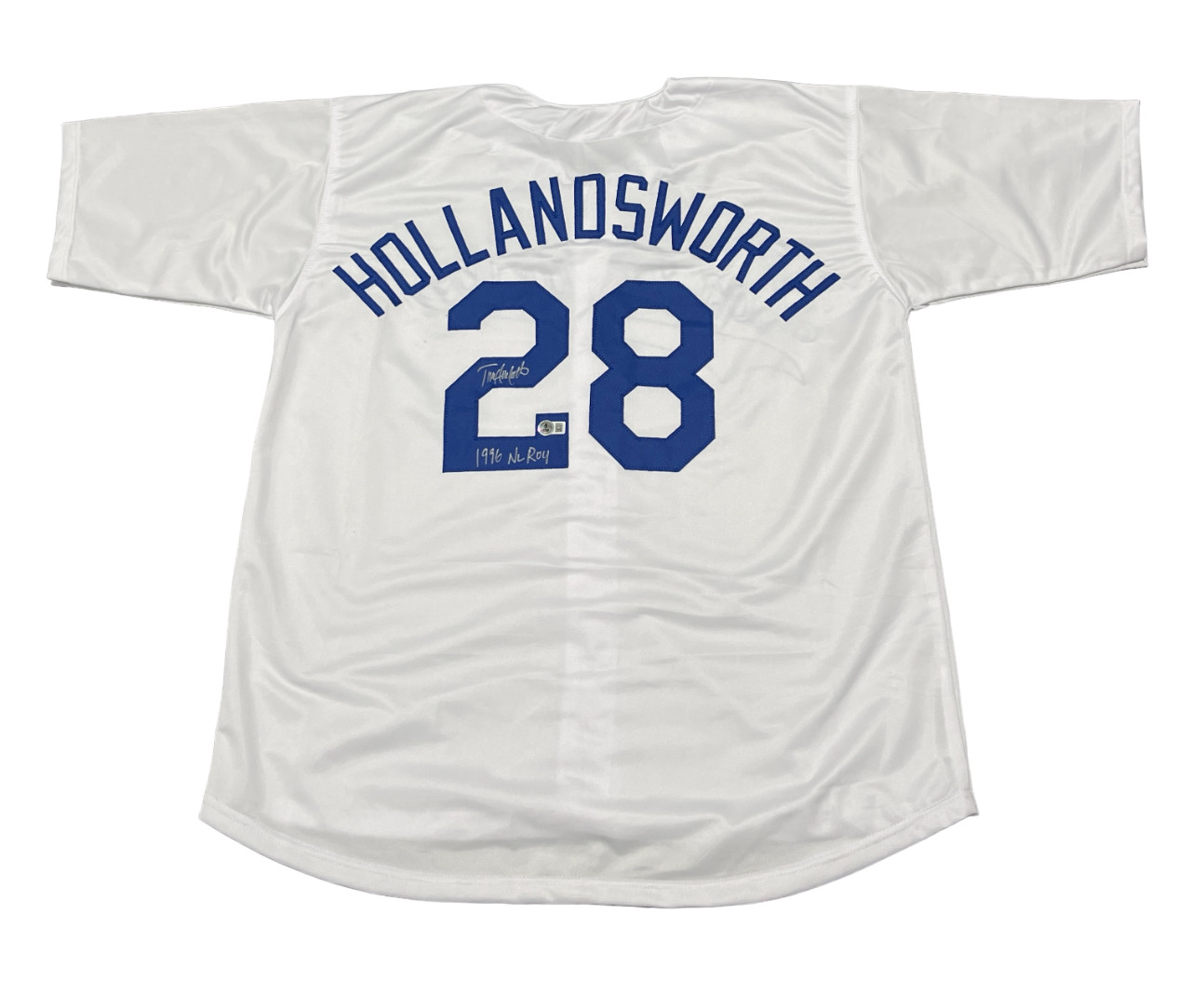 Todd Hollandsworth Signed LA Dodgers Custom Jersey w 96 NL ROY Beckett W BAS COA