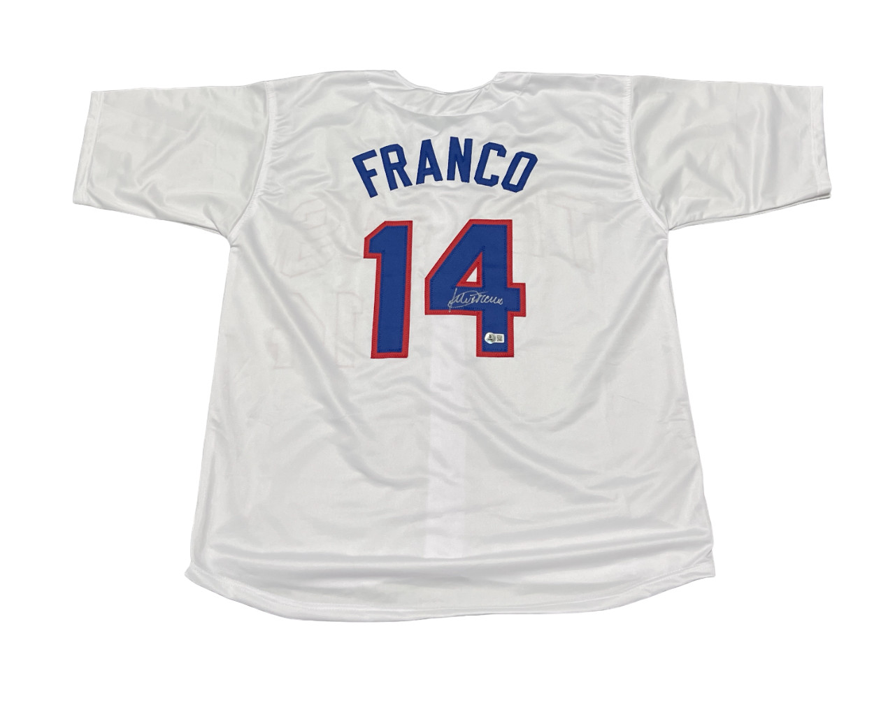 Julio Franco Signed Texas Rangers Custom Jersey Beckett Witness BAS COA