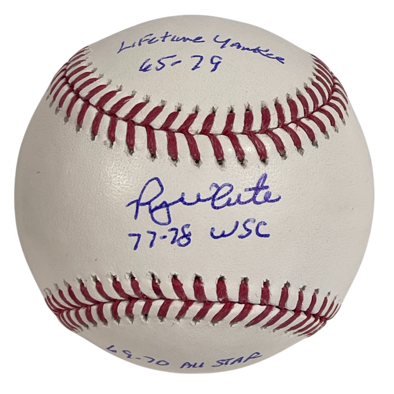 Roy White Signed Autographed ROMLB Baseball w/ 3 Ins Beckett BAS COA Yankee