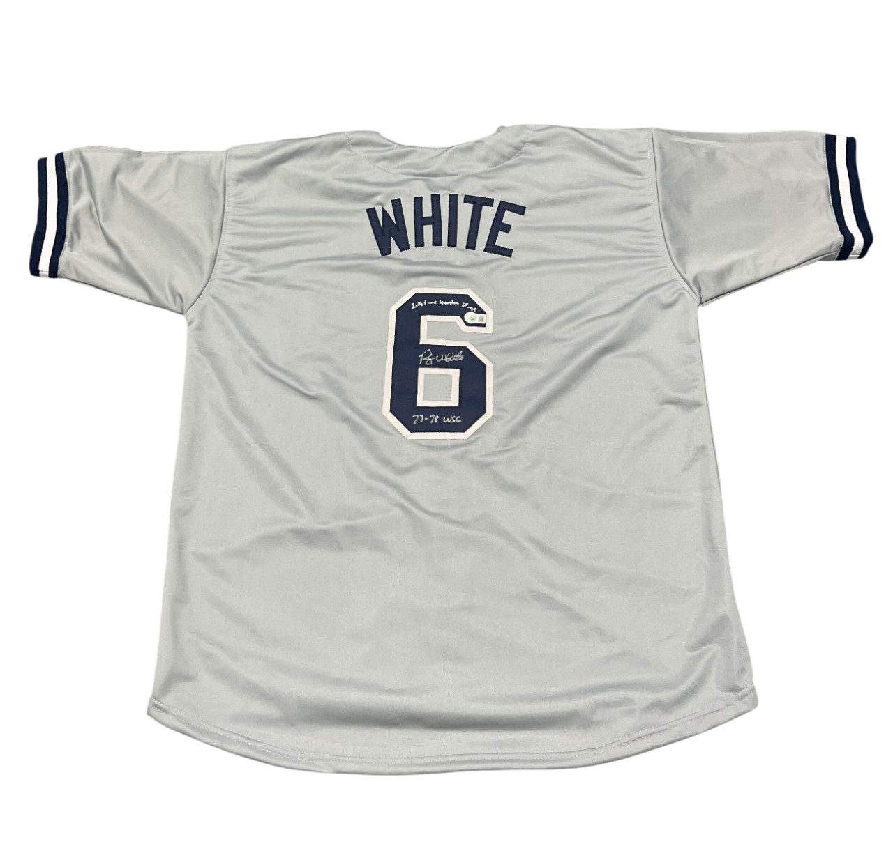 Roy White Signed Yankees Custom Jersey Lifetime Yankee & 77-78 WSC Beckett COA