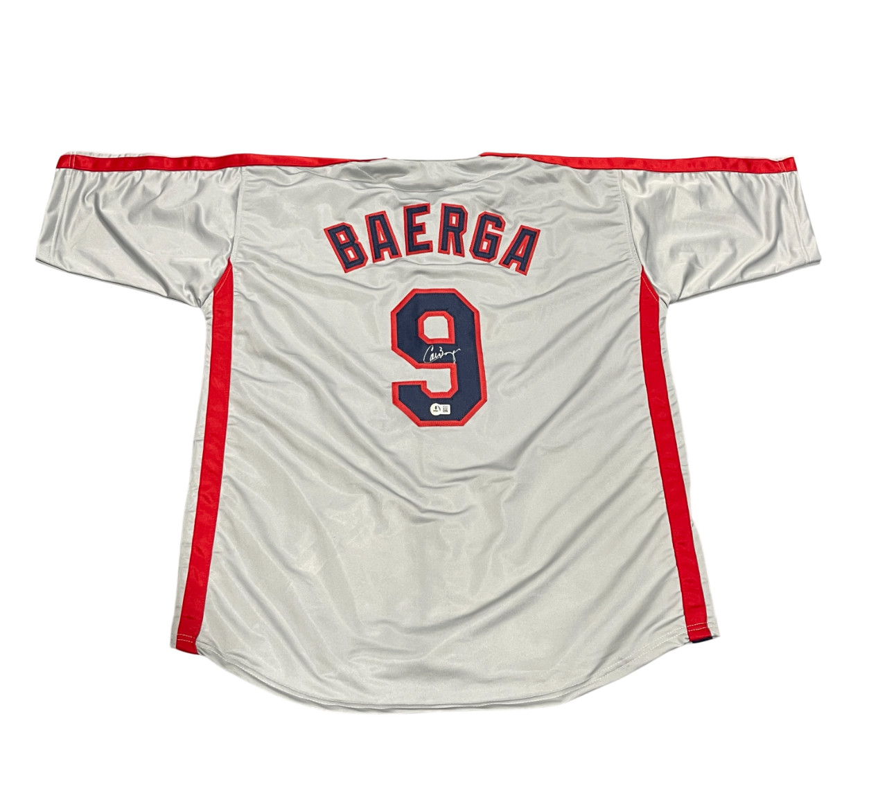 Carlos Baerga Signed Cleveland Custom Jersey Beckett Witness BAS COA