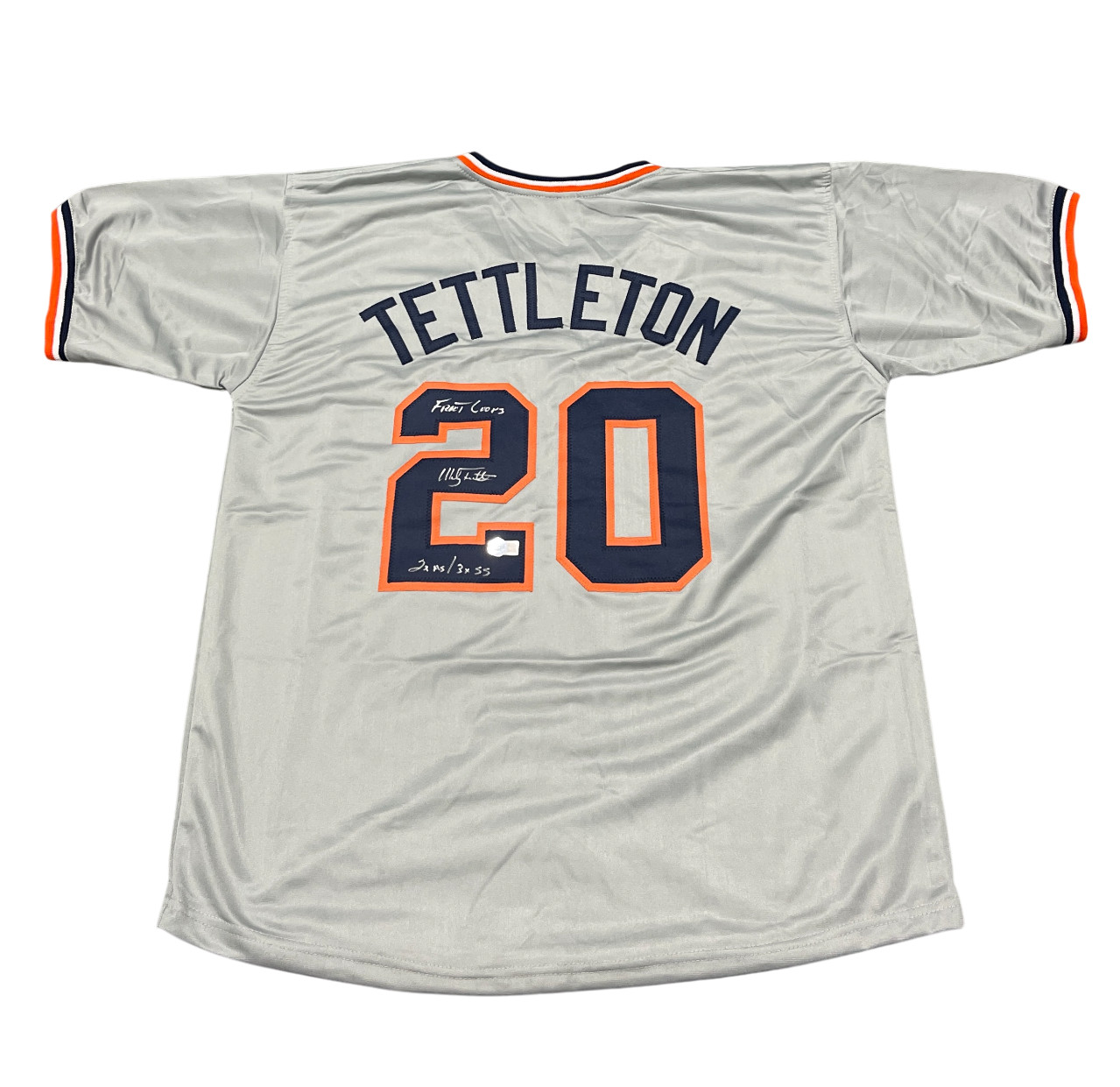 Mickey Tettleton Signed Detroit Tigers Custom Jersey w/ 3 Ins Beckett W BAS COA