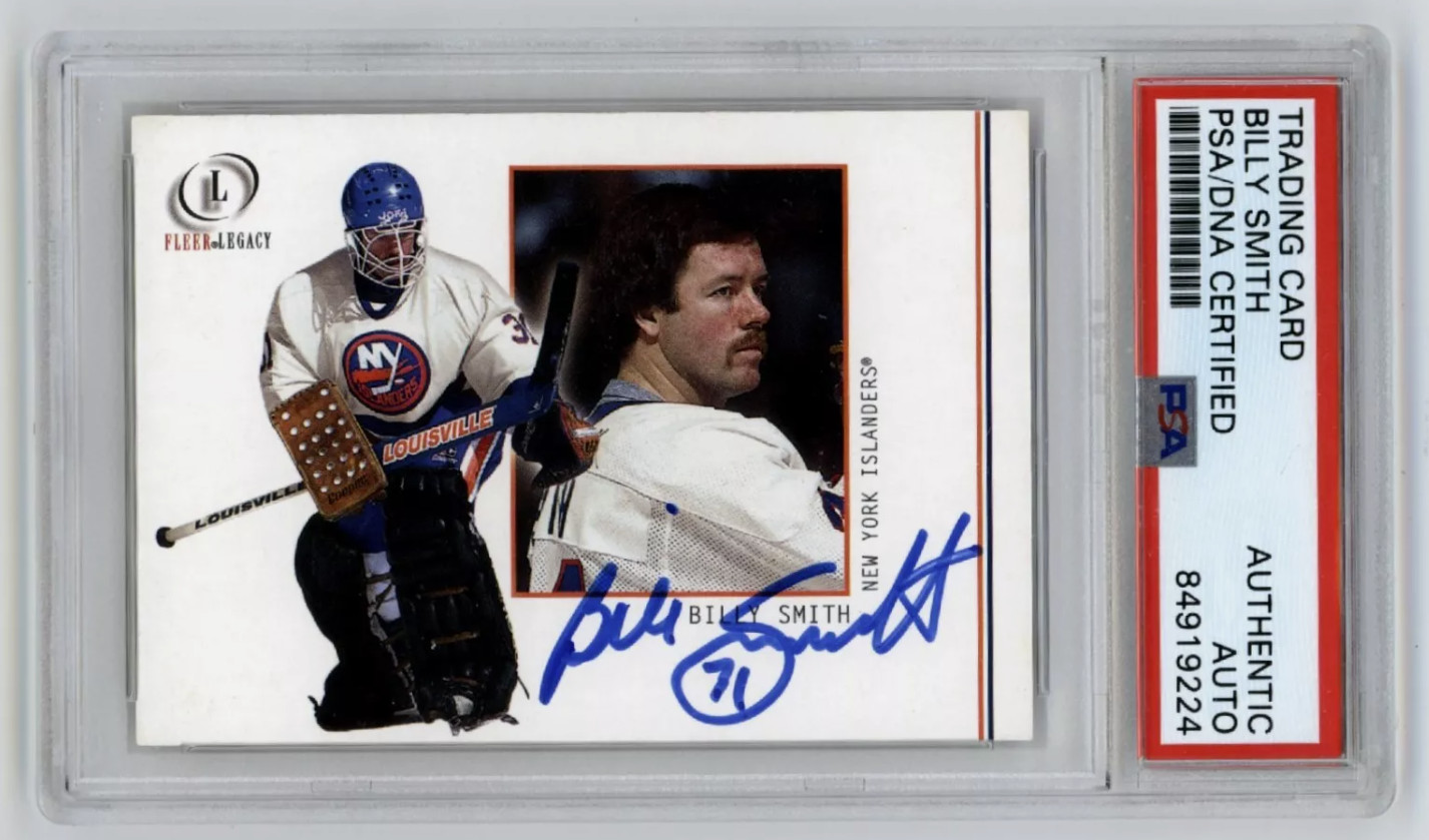 Billy Smith 2001-02 Fleer Legacy #23 Signed PSA Authentic Auto Islanders HOF