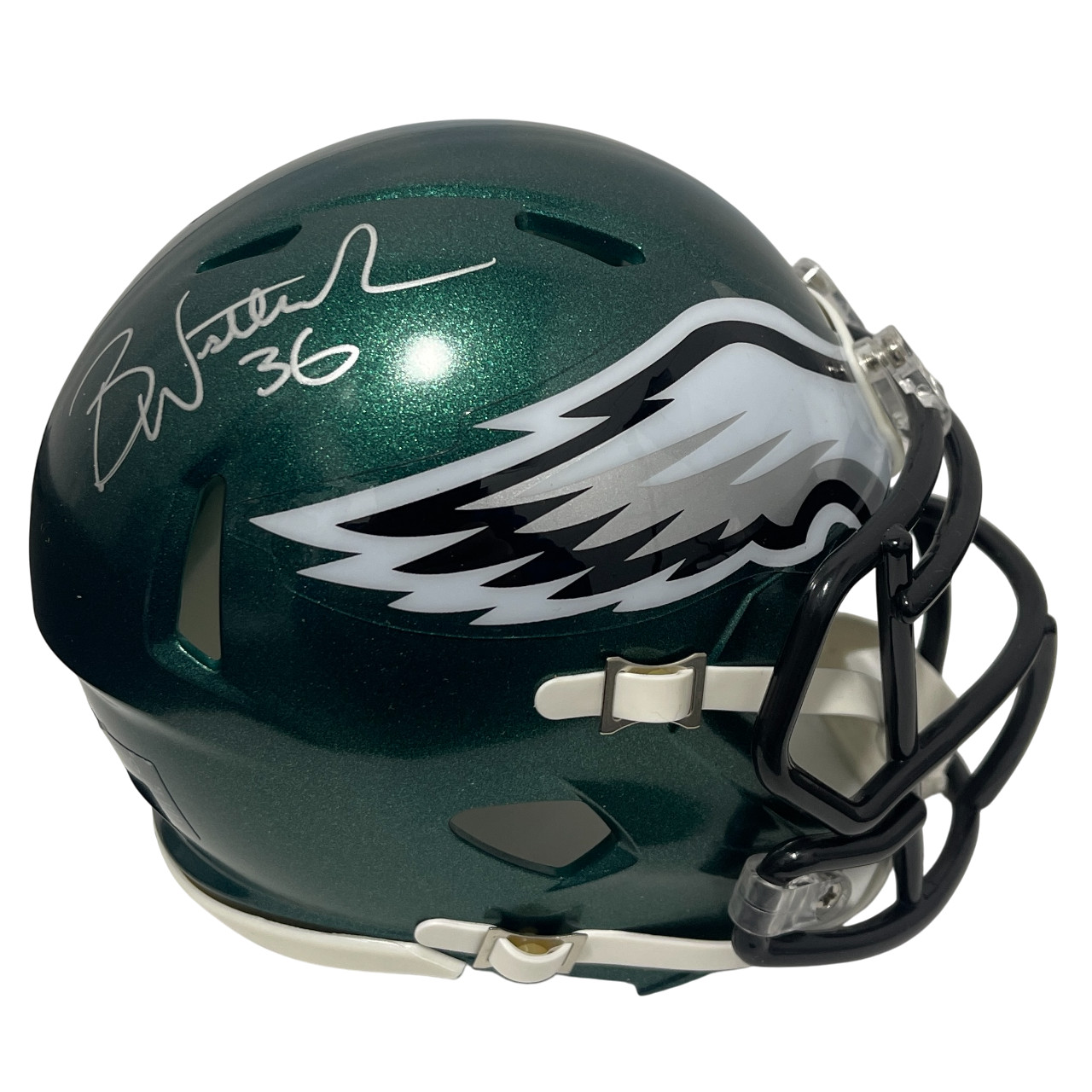 Brian Westbrook Signed Eagles Speed Mini Helmet Beckett Witness BAS COA
