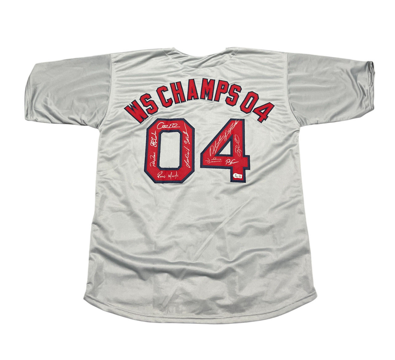 2004 Boston Red Sox Team Signed Custom Jersey w/ 11 Sigs Beckett BAS Wit COA